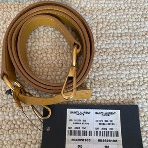 YSl leather purse strap with buckles 36.5 inch in mustard color